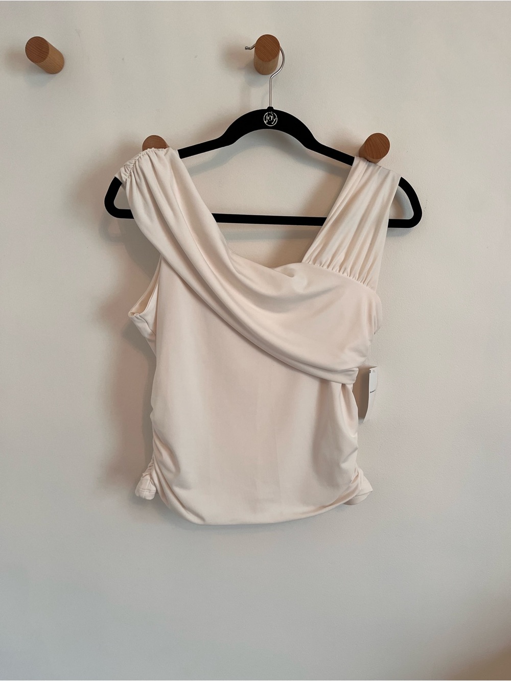 Abercrombie & Fitch Cream Draped One-Shoulder Camisole